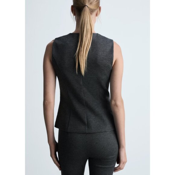 MNG Mango Women's Size Small Dark Grey Fitted Gilet Vest NWT - Picture 2 of 5